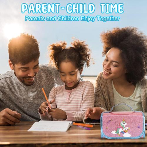 AJLICHIBAN FUN 49 Pcs Fruit Scented Washable Markers Sets with Unicorn Pencil Case, Kids Unicorn Art Supplies & Crafts, Art Coloring Painting Kits, Christmas Unicorn Presents for 4-12 Year Old Girls