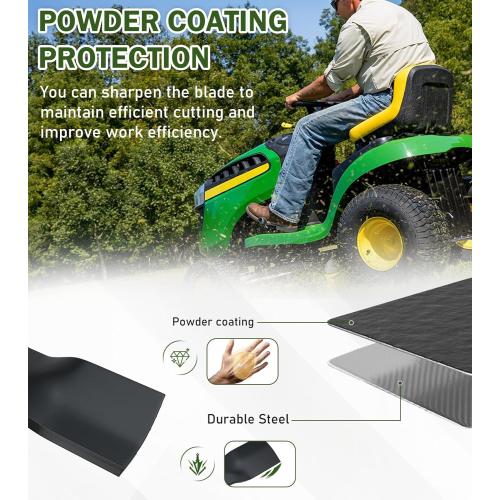 ELITEWILL GX20249 2Pcs Lawn Mower Blades Fit for 42 Inch John Deere L105 L110 L118 L100 L111 Scotts L1742 Mowers Lawn Mower Parts Replaces OEM #'s GX20433,GY20567,M128485, Black