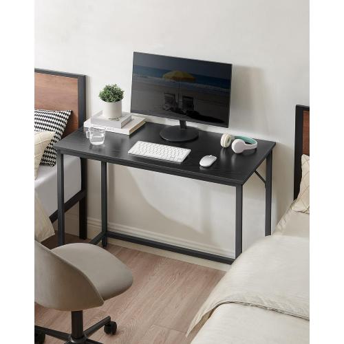 VASAGLE Computer Desk, Office Work Desk, 39.4 x 19.7 x 29.9 Inches, for Study, Bedroom, Home Office, Living Room, Ebony Black and Ink Black ULWD041B56