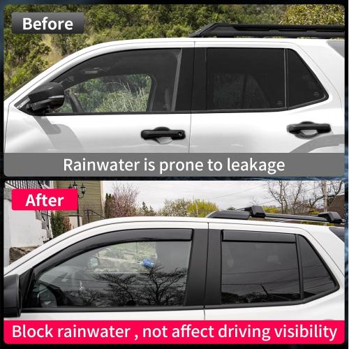 Black 4pc Visor Rain Guards Compatible with 2025 Toyota 4Runner Front and Rear in-Channel Window Visors Wind Deflectors Weather Shield for 4Runner 4PCS Accessories