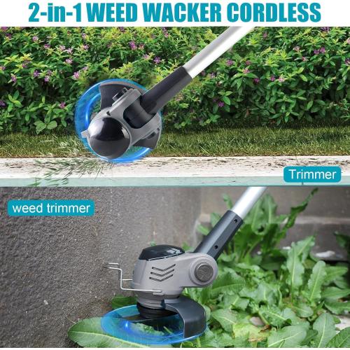 Cordless Weed Wacker Electric Grass Trimmer with 21v 4.0Ah Battery Powered,3-in-1 Brush Cutter Weed Cutter Lawn Trimmer,Lawn,Garden,Yard Care