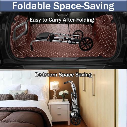 Folding Bedside Commode with Wheels, Padded Shower Chair with Bucket, Rolling Shower Commode Chairs with Soft Backrest, Bedside Commodes for Senior & Handicap