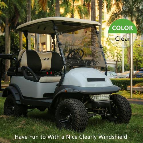 Size 37.5W X 33.6H 10L0L Golf Cart Windshield for Club Car Precedent 2004-Up, Tempo, Clear/Tinted Fold Down Club Car Windshield Anti-UV Impact Resistant - Size 37.5W X 33.6H