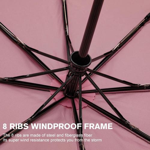 G4Free UPF 50  UV Protection Large Travel Umbrella 46 Inch Double Layer Auto Open Close Windproof Sun Blocking Umbrella