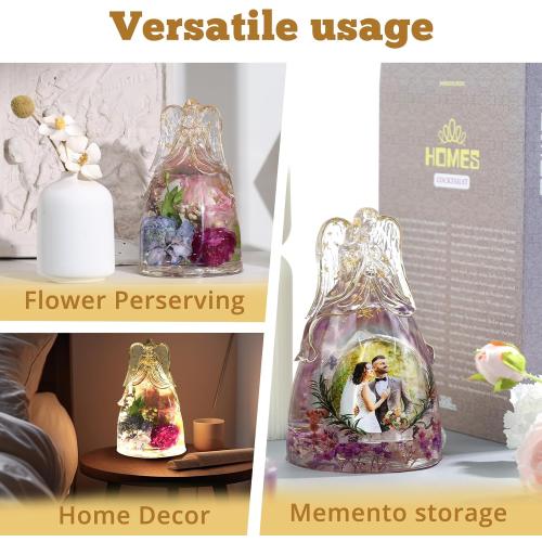 LET'S RESIN Angel Figurines Resin Epoxy Molds, Large Angel Silicone Molds for Preserved Flowers, Birthday Gifts for Women