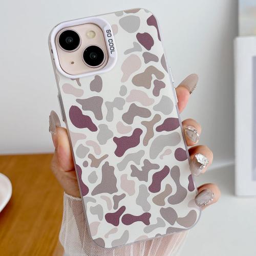 for iPhone 13 Case & iPhone 14 Case, Vintage Camo Pattern Design for Men Boys Teens, Cool Camouflage Shockproof Protective Cover for Girls Women - White