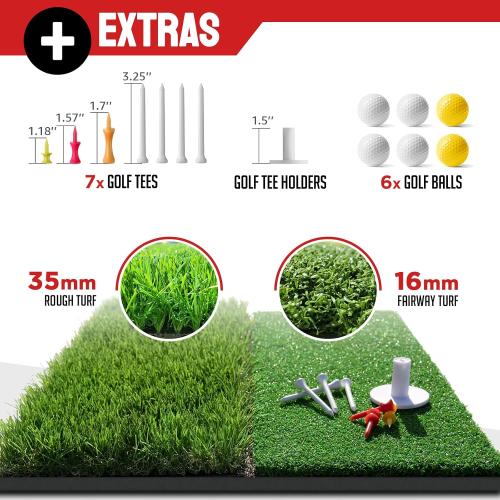 ZEALFEEL Golf Net, 10 x 7 ft Hitting Practice Set with Chipping Net | Foldable Mat, Silk Target, 8 Tees, 6 Balls & Carry Bag, For Backyard Driving, Chipping and Indoor or Outdoor Practice