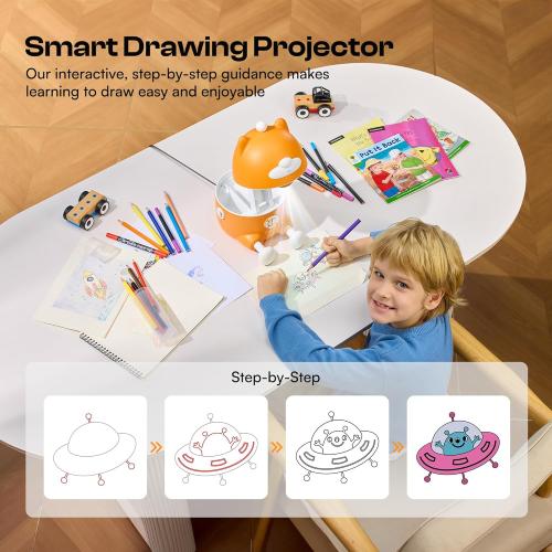 Caydo T3 AI Drawing Projector for Kids, Eye-Safe Learn to Draw Toy with 700  Activities & App, HD Bluetooth Childrens Art Projector, Educational Gift for Boys Girls Ages 5-12