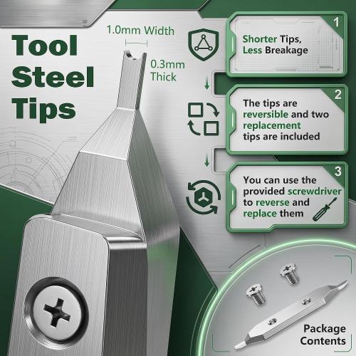7825 Spring Bar Tweezers: Watch Spring Bar Tool with Replacement Tips