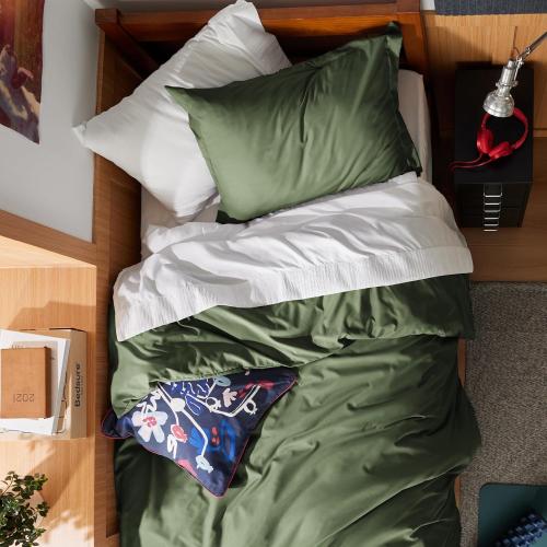 Bedsure Duvet Cover Twin/Twin XL Size - Extra Soft Double Brushed Bedding Set with Zipper Closure, 2 Pieces, Includes 1 Duvet Cover (68x90) & 1 Pillow Sham, Comforter Not Included, Olive Green