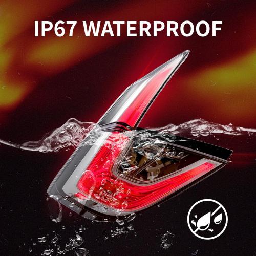 Clear Lens Tail Lights for 2016-2021 Honda Civic Sedan, JDM Style Rear Lamps with Bulbs, Left Driver & Right Passenger Side, Plug-and-Play Upgrade (HO2804110, HO2805110) -2 PCS