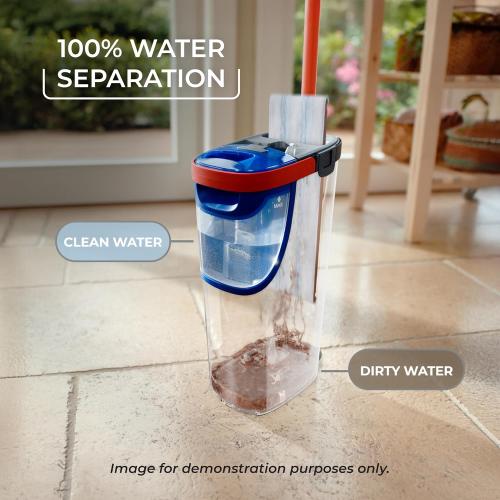 O-Cedar H2prO Flat Mop System | Quick Cleaning Tool | Clean with Water | Machine Washable Reusable Microfiber Mop Pad | Safe on Wood Floors, Vinyl, Tile, Baseboards, Walls