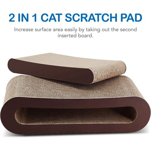 FluffyDream 2in1 Cat Scratcher Cardboard Lounge Bed, Cat Scratching Board, Durable Board Pads Prevents Furniture Damage
