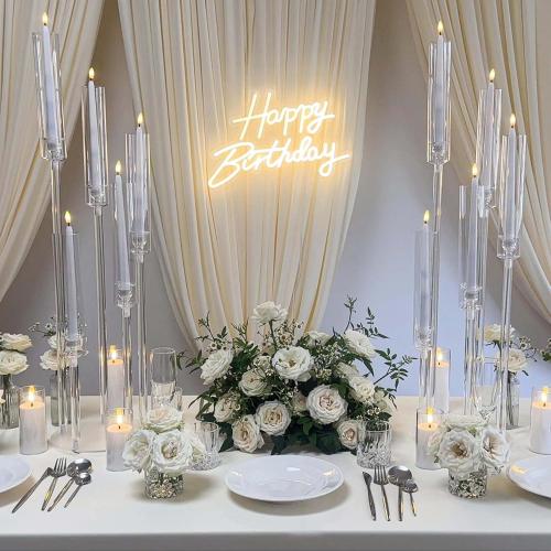 35inch 10pcs Acrylic Candelabra Centerpieces for Tables 5 Arms Wedding centerpieces for Decorations