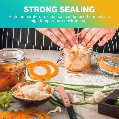 8 Pack Silicone Jar Seals, Replacement Rubber Gasket Rings for Standard Mouth Mason Jars, Airtight & Reusable Canning Seals for Food Storage, Orange