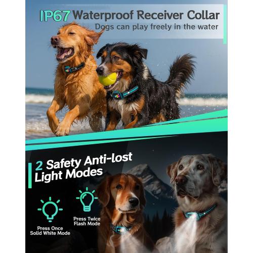 Dog Shock Collar for 2 Dogs 4200FT: Innovative Step Counter & Smart Color Screen Dog Training Collar with Remote 5 Modes, IP67 Waterproof Rechargeable Ecollars for Large Medium Small Dogs