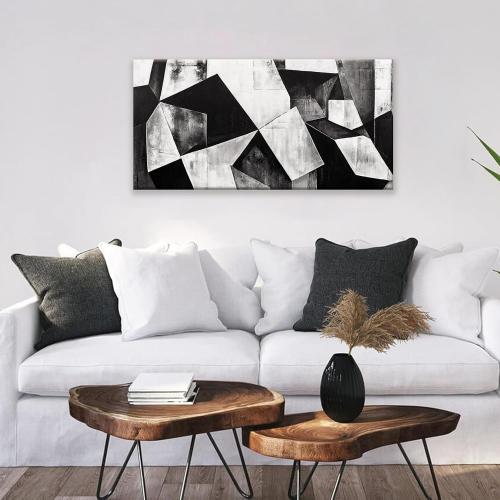 TAIJXAGSG Black And White Wall Art Decor Canvas Art Wall Decor Minimalist Wall Art Geometric Color Block Canvas Artwork Paintings Wall Decor Modern Bedroom Art Office Home Decor Wall 20X 40