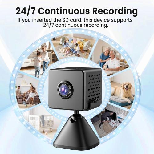 Hidden Camera, Spy Camera with 4K Live View, Motion Detection Nanny Cam Hidden Camera, Mini Camera with Cloud & SD Storage, Night Vision Spy Cam, Quick Setup Indoor Camera for Baby, Pet and Older