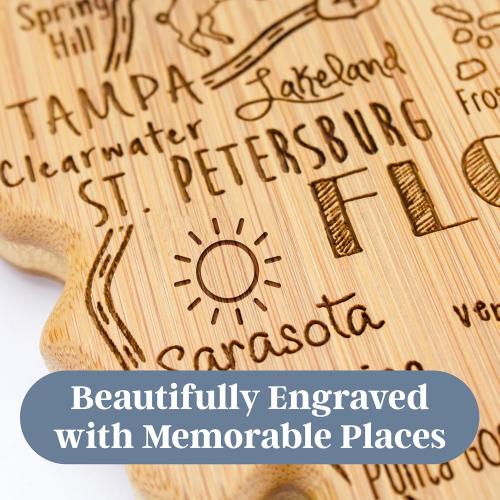 Totally Bamboo Destination Florida State Shaped Cutting Board