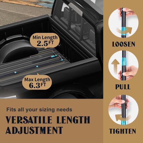 LOVEETA® 6.3 Ft Cargo Grabber Reach Retriever Tool - 2.0 New Upgraded Extendable Pickup Truck Bed Accessories, Multi-Use Truck Bed Reach Tool (Jet Black) - maybe missing pieces