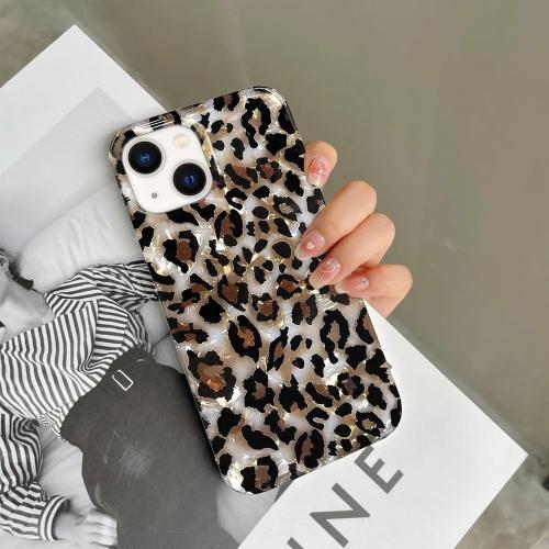 J.west Case Compatible with iPhone 14 Case,Luxury Sparkle Translucent Clear Vintage Leopard Print Soft Silicone Cover for Girls Women Protective Phone Case for iPhone 14 6.1 inch Cheetah