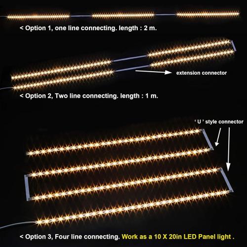 WOBANE Under Cabinet Lighting Kit,Flexible LED Strip Lights Bar,Under Counter Lights for Kitchen,Cupboard,Desk,Monitor Back,Shelf,6.6 Feet Tape Light Set,ETL Listed,120 LEDs,1100lm,2700K WarmWhite