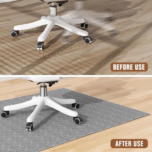 KMAT Office Chair Mat, 36x48in Heavy Duty Hardwood/Tile Floor Protector, Floor Mat Computer Desk Mat for Rolling Chairs, Work, Study, Office, Grey ‼️ unused‼️