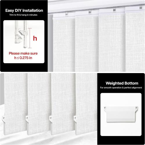 LazBlinds Vertical Blinds Replacement Slats, 34 Pack, White