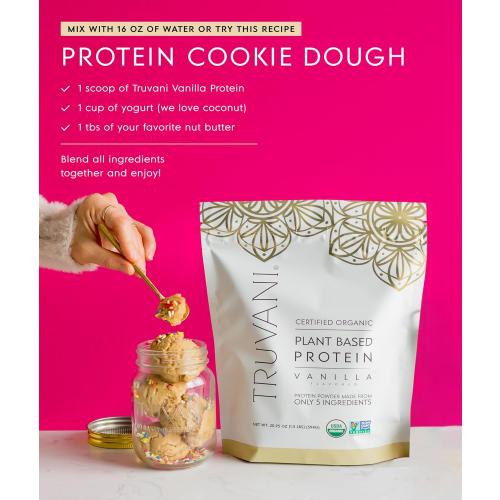 Truvani Vegan Pea Protein Powder | Vanilla | 20g Organic Plant Based Protein | 1 Serving | Keto | Gluten & Dairy Free | Low Carb | No Added Sugar
