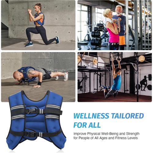 ZELUS Weighted Vest, 6lb/8lb/12lb/16lb/20lb/25lb/30lb Weight Vest with Reflective Stripe for Workout, Strength Training, Running, Fitness, Muscle Building, Weight Loss, Weightlifting
