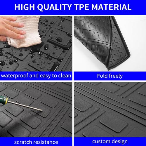 Color Black Rongtaod Cargo Mat Compatible with 2023 2024 2025 2026 Honda CRV (Include Hybrid) Cargo Liner Trunk Mat TPE All Weather Trunk Liner Honda CR-V Accessories (Fit Upper Deck, Trunk Mat)