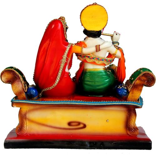 Size 13 eSplanade Resin Radha Krishna on Sofa Murti Idol Statue Sculpture (13 Inches)