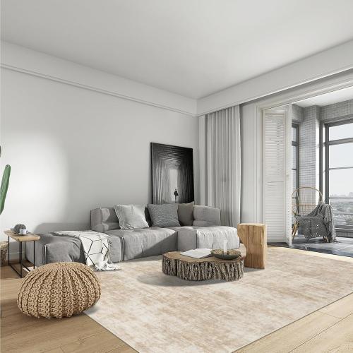 Area Rugs Washable Rug: Modern Abstract Living Room Rug Soft Anti-Skid Thin Carpet Indoor Floor Non-Shedding Carpets for Bedroom Dining Room Farmhouse Nursery Home Office Beige