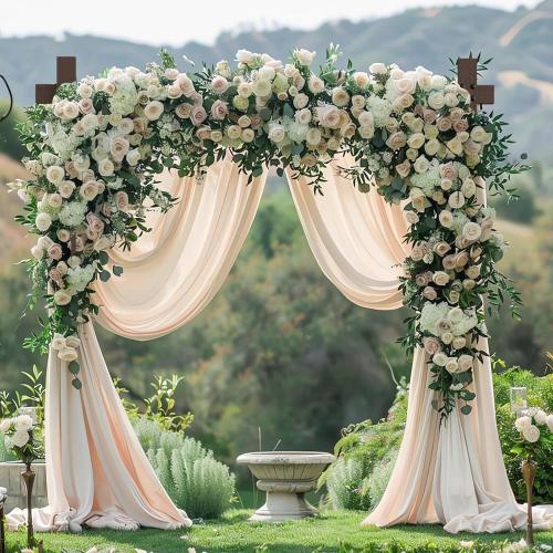 Wooden Wedding Arch – 7.48FT Square Wood Backdrop Stand for Ceremony & Events, Sturdy Wooden Arbor for Wedding Decorations, Indoor & Outdoor Garden Arch Frame