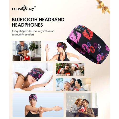 MUSICOZY Bluetooth 5.4 Sleep Headphones Headband Sports Wireless Audio | Earbuds 2 in 1 Design with Breathable Stretch Fabric, HD Stereo Sound Speakers for Workout Yoga Running, Nighttime Sleep Use