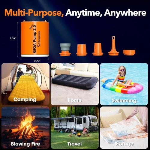 2.0 Electric Portable Air Pump 1300mah Battery Rechargeable Pump Ultra-Mini Inflator/Deflator Pump for Swimming Rings air Mattress Bed Pool Toy