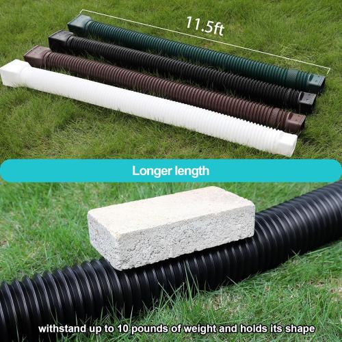 plusgutter 11.5ft Long Gutter Downspout Extensions Flexible, 4“ Diameter Drain Downspout Extender, Down Spout Drain Extender for Rainwater Drainage, Extendable from 2.6ft to 11.5ft(2Pack, White)