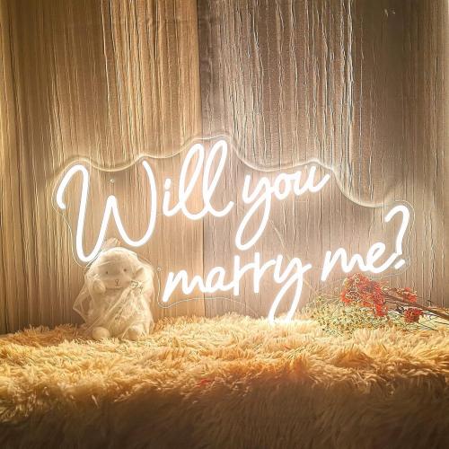 Will You Marry Me Neon Sign 25.2×15 Warm White with Lights for Proposal Wedding Decorations Large Marry Me Sign for Engagement, Romantic Neon Sign Wall Art for Wife (25 x 15)