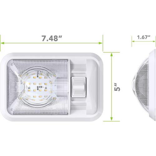 Leisure LED 5 Pack 12V Led RV Ceiling Dome Light RV Interior Lighting for Trailer Camper with Switch, Single Dome 300LM (Natural White 4000-4500K, 5-Pack)