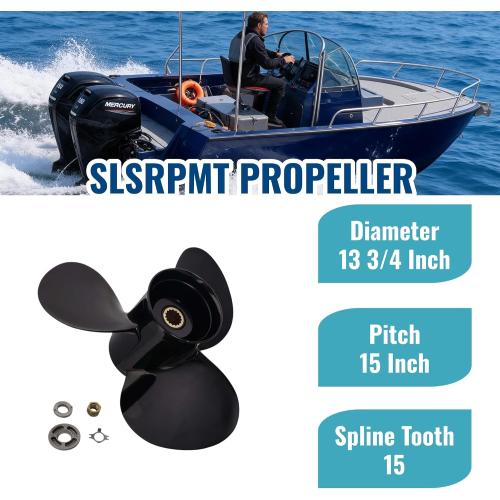 13 3/4 X 15 Aluminum Propeller Compatible for Mercury Outboard 40-140HP