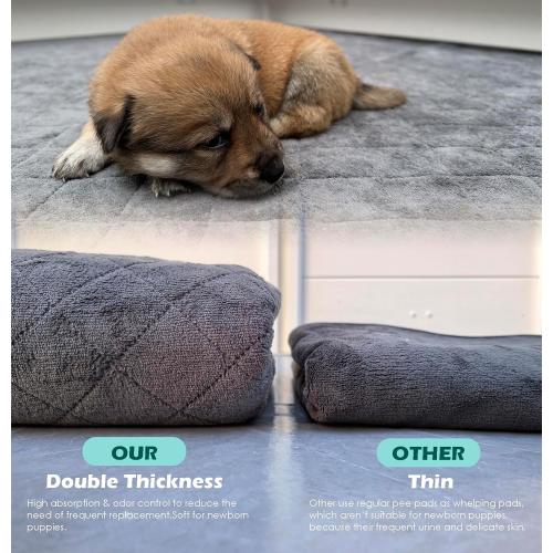 Whelping Box for Dogs,48 * 48 * 18in,with Pig Rails and Washable Pee Pad,for Small and Large Breed Puppies (Whelping Box with Pad)