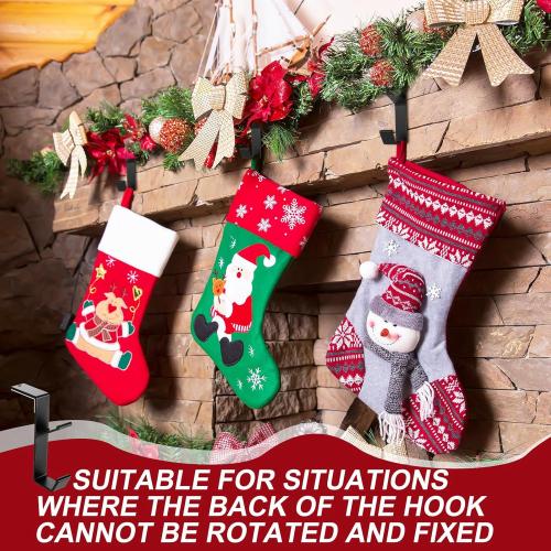6 Pack 2 in 1 Christmas Garland and Stocking Mantel Holders Fireplace Stocking and Garland Hanger for Xmas Holiday Party Decoration Home