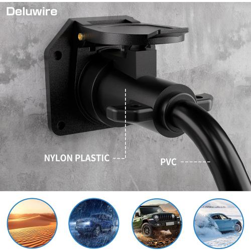 Deluwire 4FT 7 Pin Trailer Plug, Heavy Duty Trailer Wiring Harness