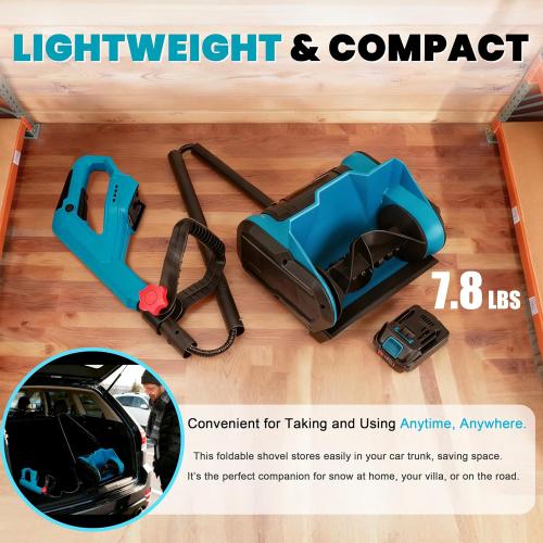 10-Inch Cordless Snow Shovel, 21V Battery Snow Blower with 2X 4.0Ah Batteries & Charger, 6-Inch Depth,20FT Throw Distance Electric Snow Blower for Deck, Patio, Sidewalk, Driveway