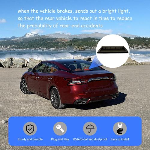 3rd Brake Light Full LED Rear Center Waterproof High Mount Stop Light Lamp Compatible with 2016 2017 2018 2019 2020 2021 2022 2023 Nissan Maxima