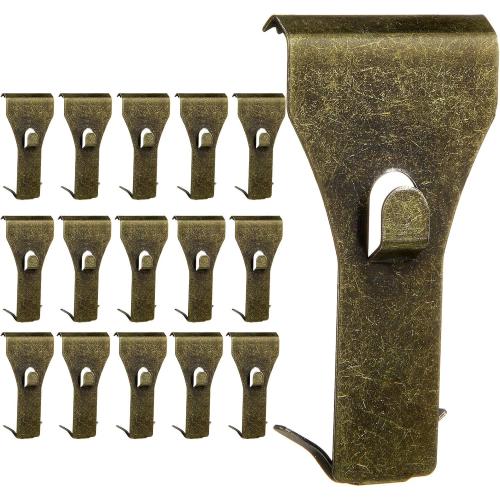 Ripeng 16 Pieces Brick Wall Clips and Hooks for Hanging Outdoors No Drill, Brick Hangers Fit 2-1/4 to 2-3/8 Inch Hooks to Hang Wall Decor, Pictures, Christmas Decorations Hangers (Bronze)