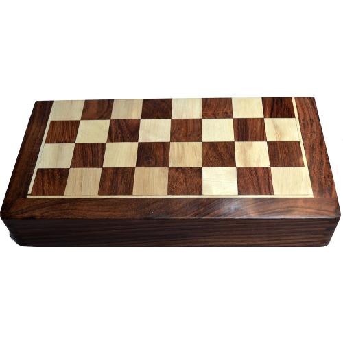 10x10” Chess Set on Sale - ChessBazar Chess Set with Bag - Folding Standard Magnetic Travel Chess Board Game Handmade in Fine Rosewood with Storage for Chessmen