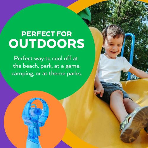 O2COOL Deluxe Handheld Battery Powered Water Misting Fan (Light Blue)