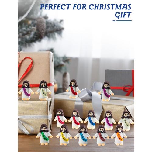 Little Jesus Figures, 100pcs Mini Jesus Figurines in Bulk, 10colors Baby Jesus Figure Mini for Hide and Seek Religiou Party Favors Sunday School Baptism Gifts Christmas Stocking Stuffers