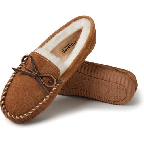 Fireside by Dearfoams Women's Alice Springs Genuine Shearling Indoor/Outdoor Moccasin (Size 6)